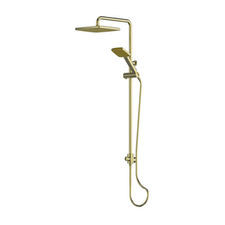 Greens Glide Syntra RainBoost Twin Rail Shower - Brushed Brass - 21290BB