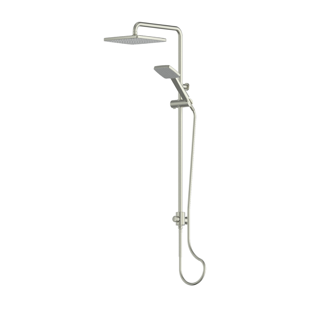 Greens Glide Syntra RainBoost Twin Rail Shower - Brushed Nickel - 21290BN