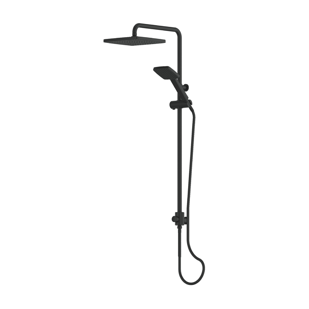 Greens Glide Syntra RainBoost Twin Rail Shower - Matte Black - 21290MB