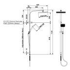 Greens Glide Syntra RainBoost Twin Rail Shower - Brushed Brass - 21290BB