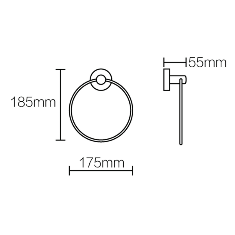 Greens Astro II Towel Ring - Brushed Nickel