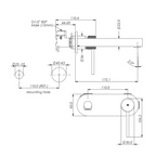 Greens Mika Wall Basin Mixer Set w/Plate - Matte Black - 212125217