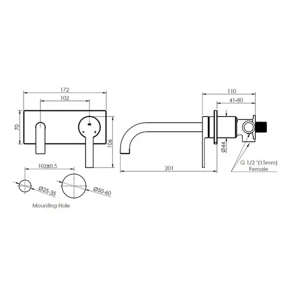 Greens Optima Wall Basin Mixer - Chrome - 192003520