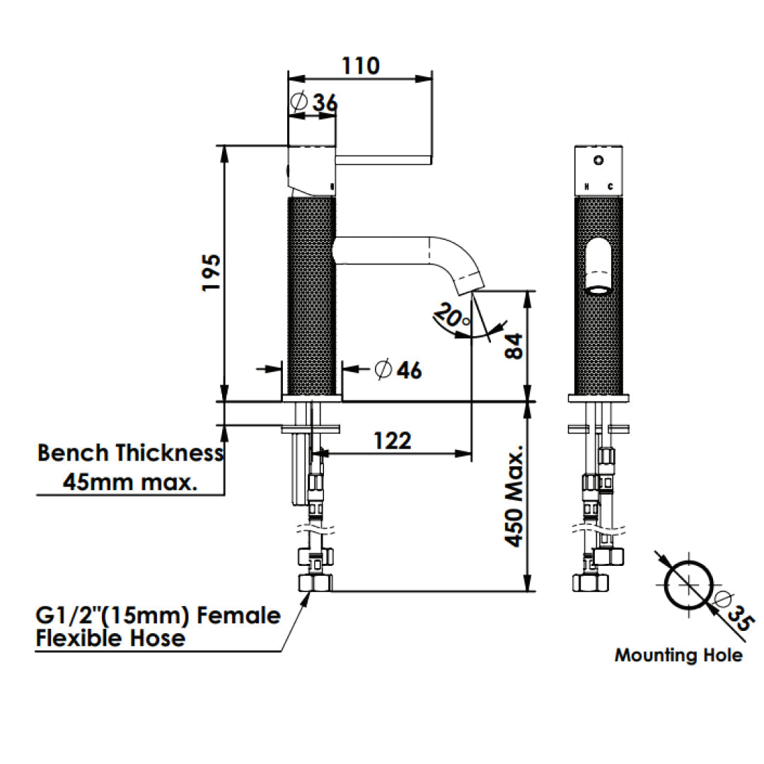 Greens Reflect Basin Mixer - Brushed Nickel - 21302551
