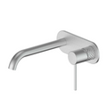Greens Textura Wall Basin Mixer w/Plate - Brushed Stainless - 183025213