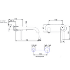 Greens Textura Wall Basin Mixer w/Plate - Gun Metal - 183025219