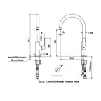 Greens Astro II Gooseneck Sink Mixer Lead Free - Gun Metal - LF254283GM
