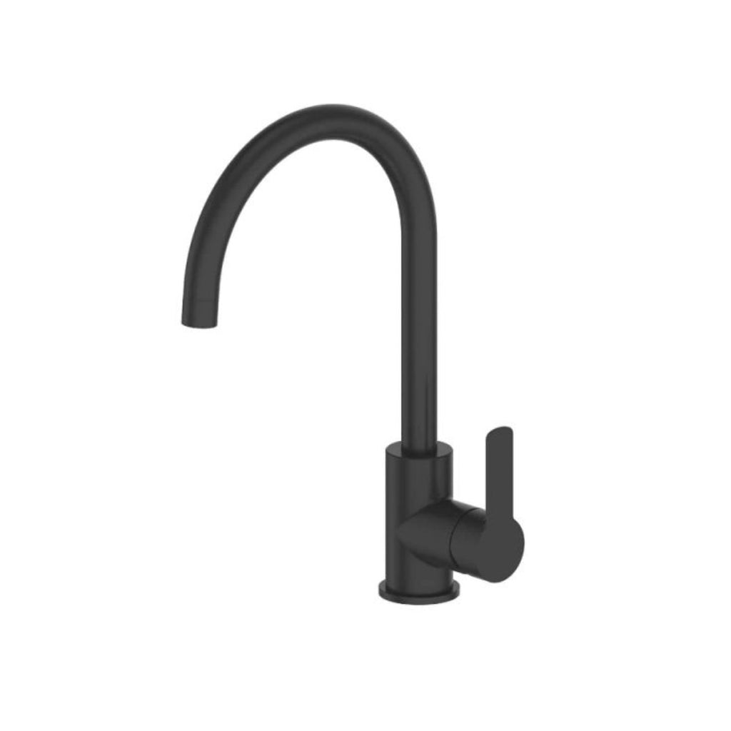 Greens Astro II Gooseneck Sink Mixer - Matte Black - 25428371
