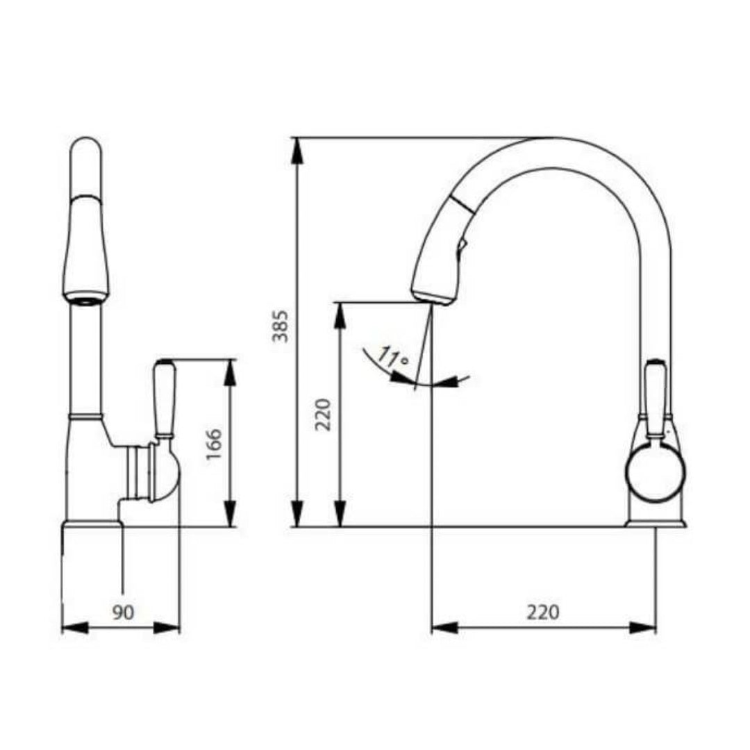 Greens Country Pull-Down Sink Mixer - Chrome - 79045001