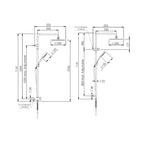 Greens Lavish Brass Twin Rail Shower System - Brushed Brass - 239103BB