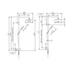 Greens Lavish Brass Twin Rail Shower System - Brushed Copper - 239103BC
