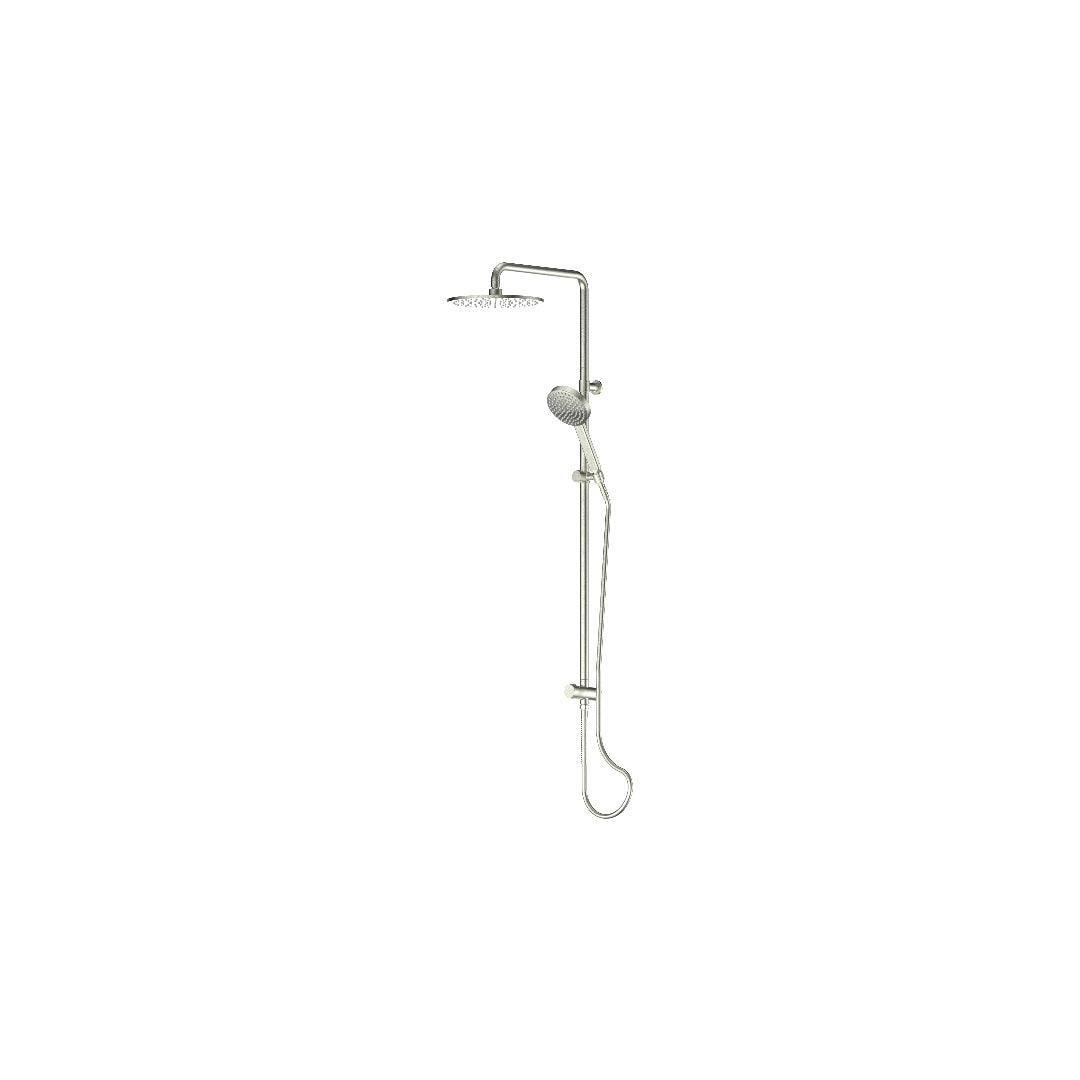 Greens Lavish Brass Twin Rail Shower System - Brushed Nickel - 239103BN