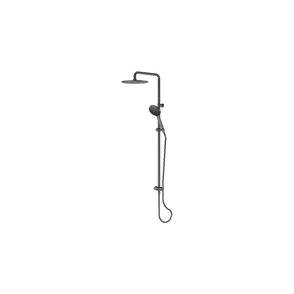 Greens Lavish Brass Twin Rail Shower System - Gun Metal - 239103GM