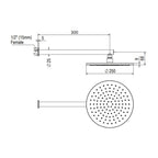 Greens Lavish Brass Wall Shower - Brushed Copper - 239102BC