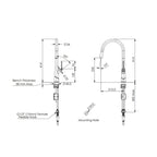 Greens Lustro Pull-Down Sink Mixer - Brushed Nickel - 19502541