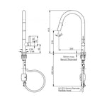 Greens Luxe Pull Down Sink Mixer Lead Free - Matte Black - LF1810254MB