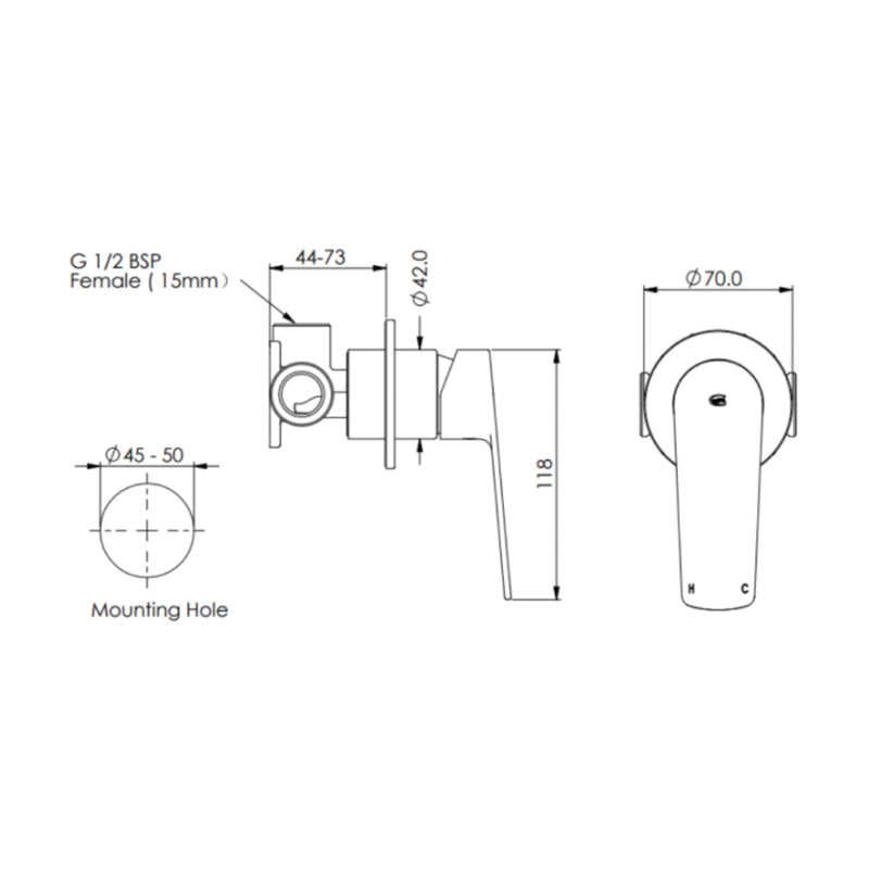 Greens Novi Shower Mixer Lead Free - Brushed Nickel