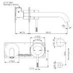 Greens Optima Plus Wall Basin Mixer Includes In-Wall Body - LF Brushed Brass - LF23703520BB