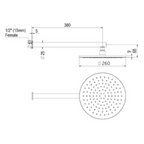 Greens Optima Plus Wall Shower & Arm - Brushed Brass - 237001BB