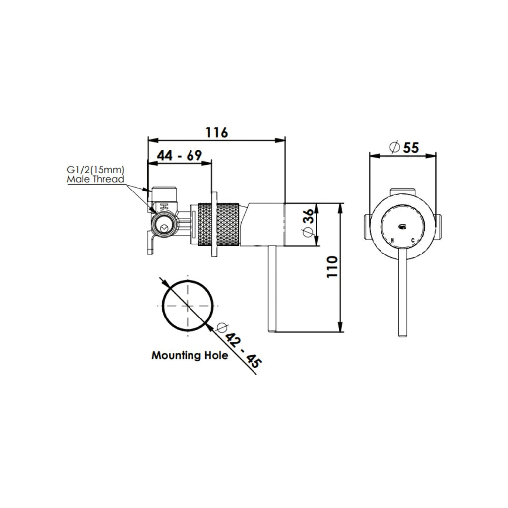 Greens Reflect Shower Mixer Includes Body - Brushed Brass - 2130250BB + LF9414860