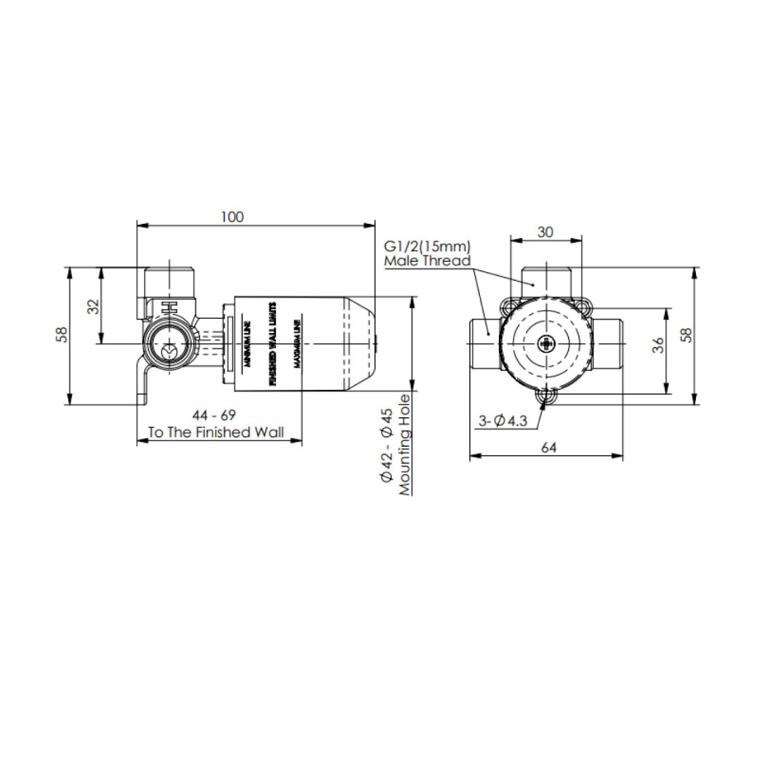 Greens Reflect Shower Mixer Includes Body - Brushed Brass - 2130250BB + LF9414860