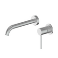 Greens Textura Wall Basin Mixer - Brushed Stainless - 18302523