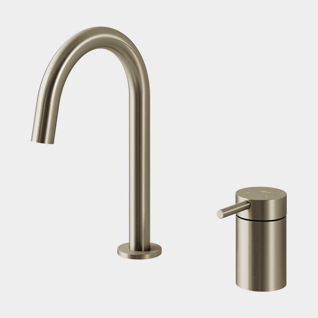Argent Grace 2.0 Hob Basin Mixer Set (Includes Rough-In Body) - LF Brushed Nickel - H166380 + M092400