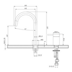 Argent Grace 2.0 Hob Basin Mixer Set (Includes Rough-In Body) - LF Brushed Gold - H166385 + M092400