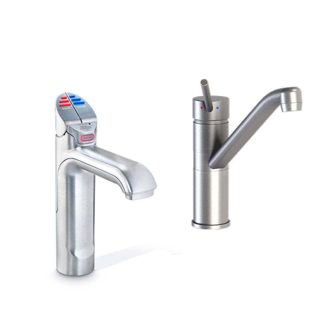 Zip Commercial HydroTap G5 Classic Plus 4-In-1 Boiling, Chilled, Hot & Ambient Tap 100/75 with Classic Mixer - Brushed Chrome H51621Z01AU