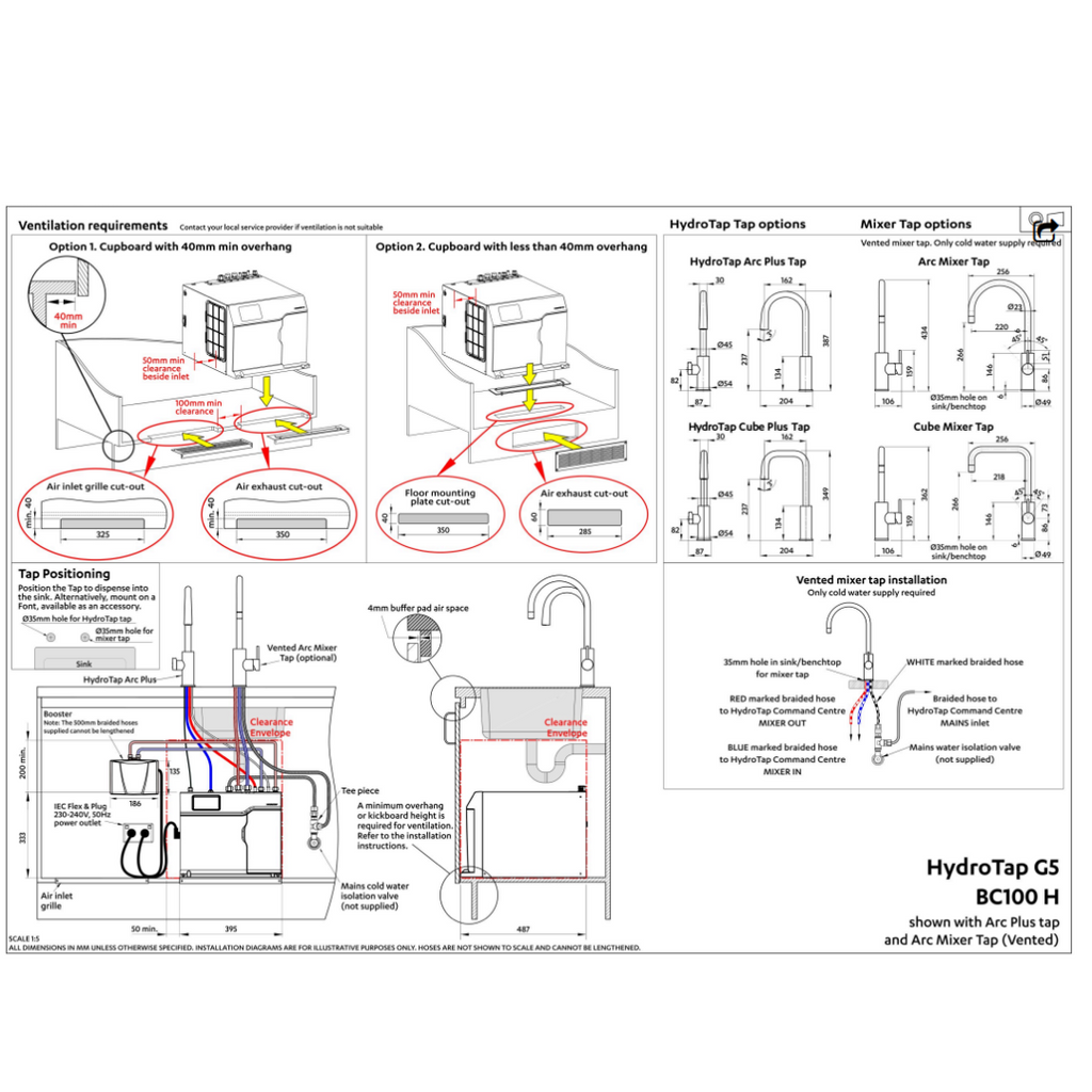 Zip Commercial HydroTap G5 BCHA100 4-IN-1 Arc Plus Tap with Arc Mixer - Brushed Nickel H5L824Z11AU