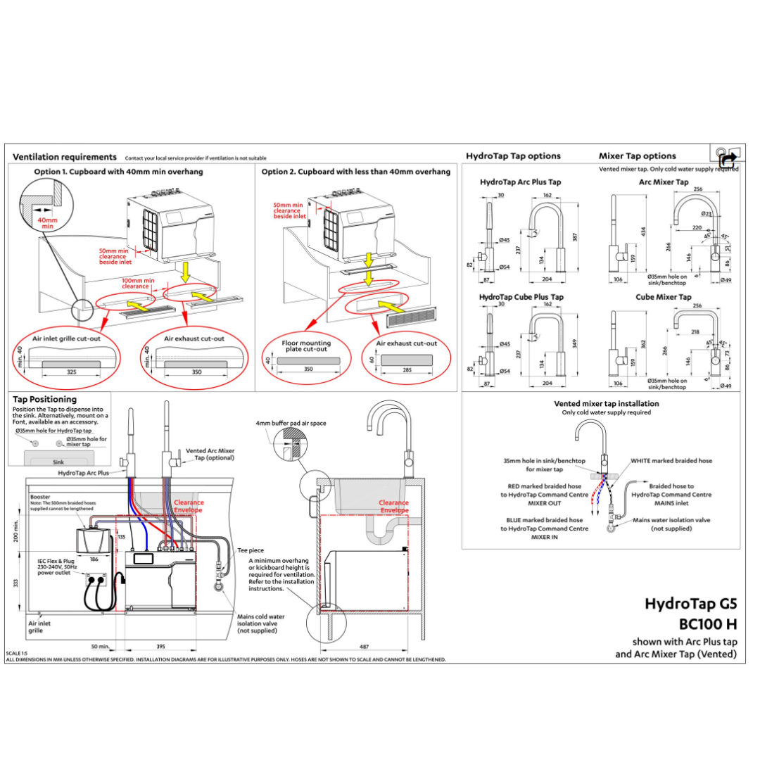 Zip Commercial HydroTap G5 BCHA100 4-IN-1 Arc Plus Tap with Arc Mixer - Chrome H5L824Z00AU