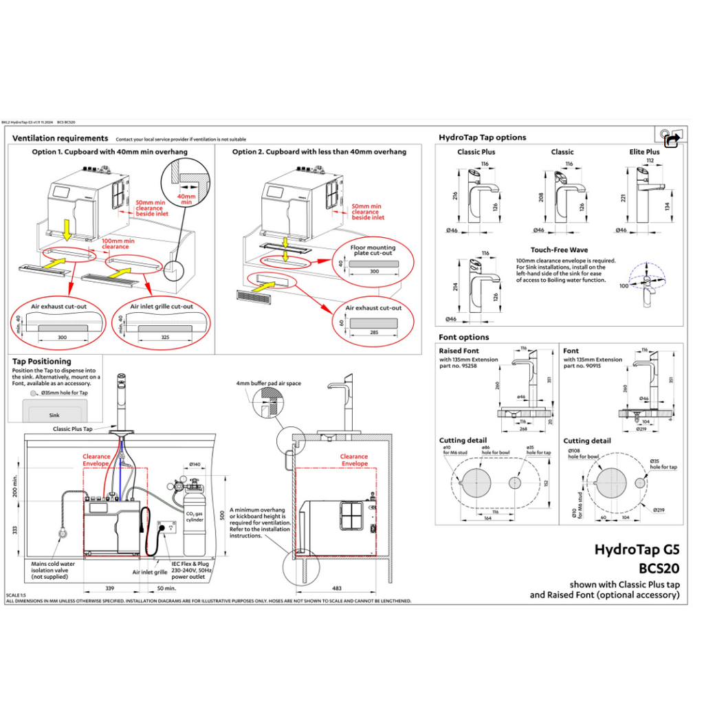 Zip HydroTap G5 BCS20 Touch-Free Wave Boiling, Chilled & Sparkling - Matte Black H5W760Z03AU