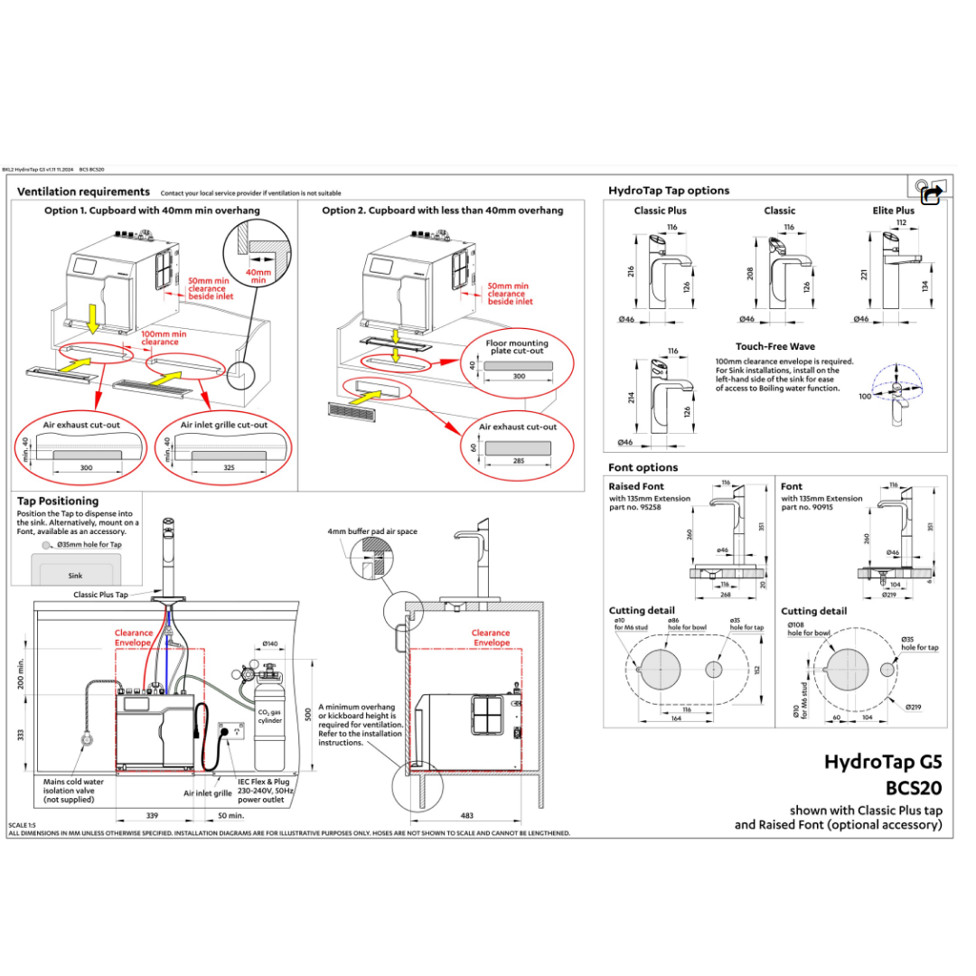 Zip HydroTap G5 BCS20 Touch-Free Wave Boiling, Chilled & Sparkling - Matte Black H5W760Z03AU