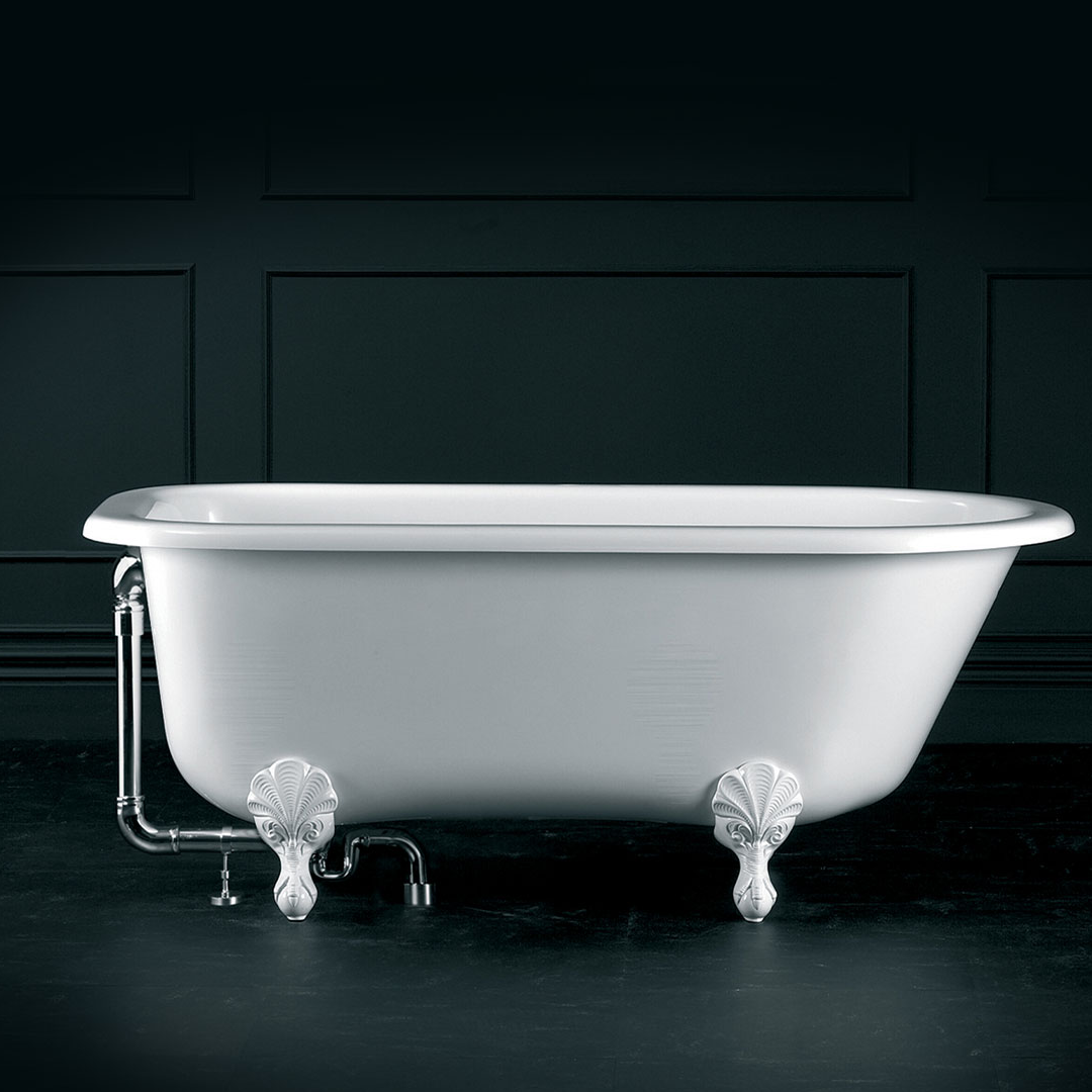 Victoria + Albert Hampshire 1500 Freestanding Bath with White Ball Feet - Gloss White HA1-N-SW-NO + FT-HAM-SW