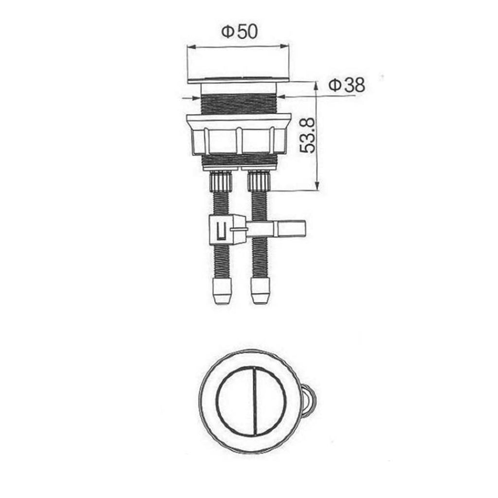 Argent BTW Flush Button - Brushed Nickel HA10480