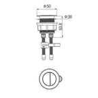 Argent BTW Flush Button - Gun Metal HA10490