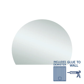 Thermogroup Hamilton D Shaped Polished Edge Mirror - 1200x900mm Glue-to-Wall and Demister - HD1290GTD