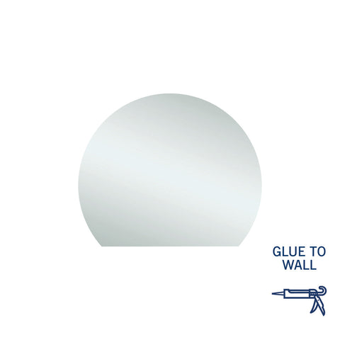 Thermogroup Hamilton D Shaped Polished Edge Mirror - 900x750mm Glue-to-Wall