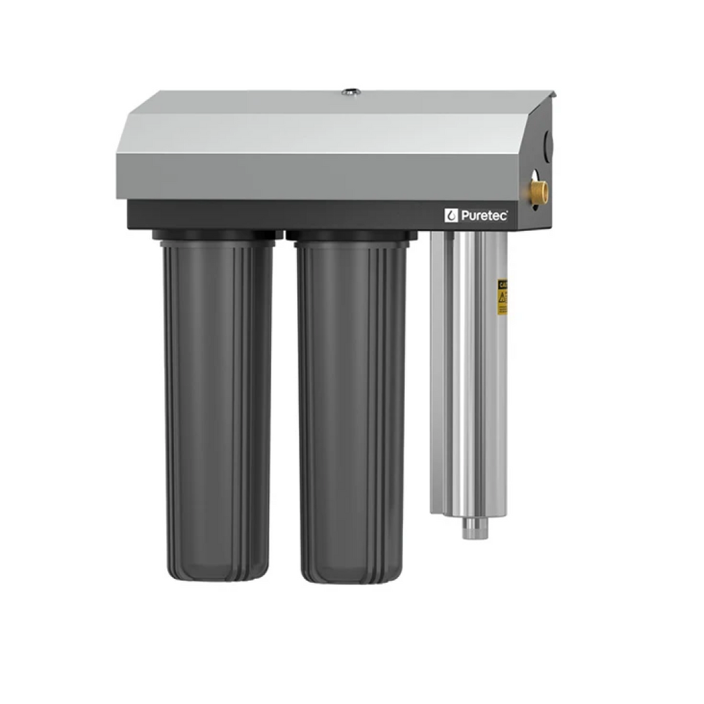 Puretec Hybrid E7 Dual Stage 5 Micron Reversible High Flow UV Water Treatment System - HYBRID-E7-LF