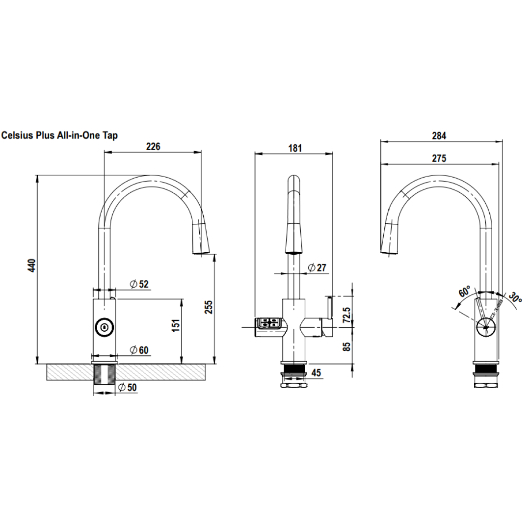Zip HydroTap G5 Boiling, Chilled, Sparkling, Hot & Ambient Celsius Plus All-In-One - Gun Metal H5M783Z09AU