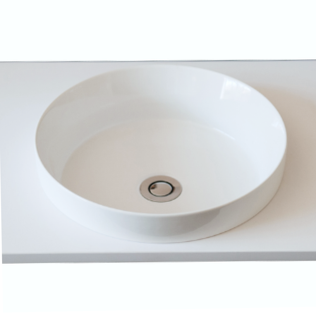 Rifco Contour Supreme 1500mm Freestanding Vanity - 12mm Corian Top - CNS15CGW2