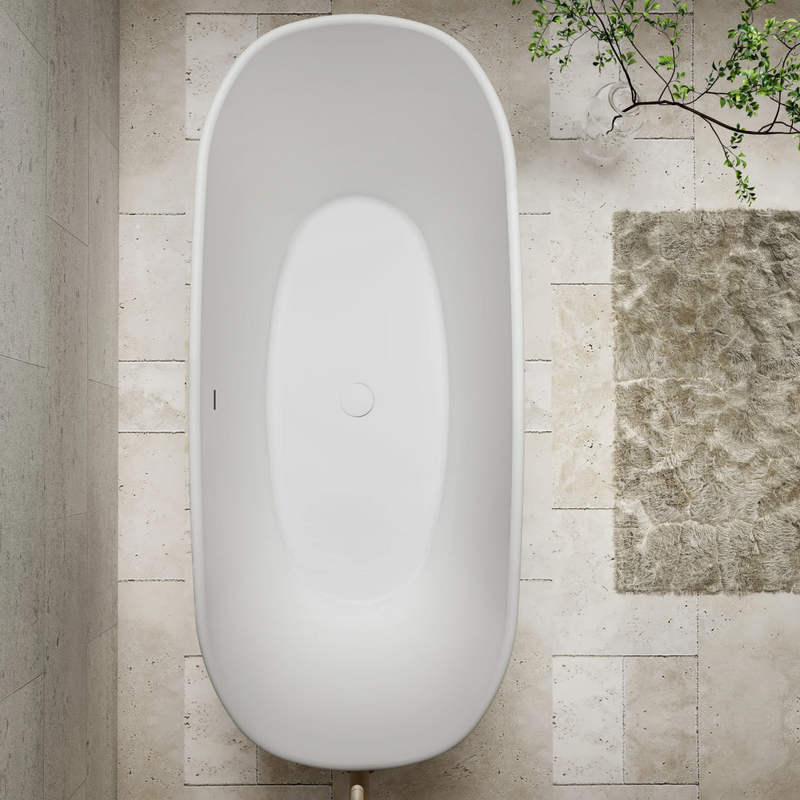 Cassa Design Hampton 1700mm Freestanding Bath Includes Overflow - Matte White
