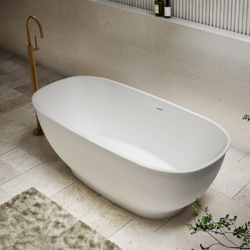 Cassa Design Hampton 1700mm Freestanding Bath Includes Overflow - Matte White