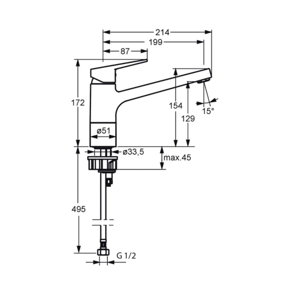 Hansa Twist Kitchen Mixer - Matte Black - 91422833337
