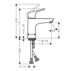 Hansgrohe Focus 100 Basin Mixer without Waste - Brushed Nickel - 31517823