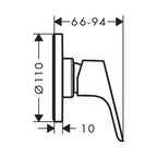 Hansgrohe Focus Single Lever Shower Mixer with In-Wall Body - Round 110mm - Chrome - 31961000 + 13620180