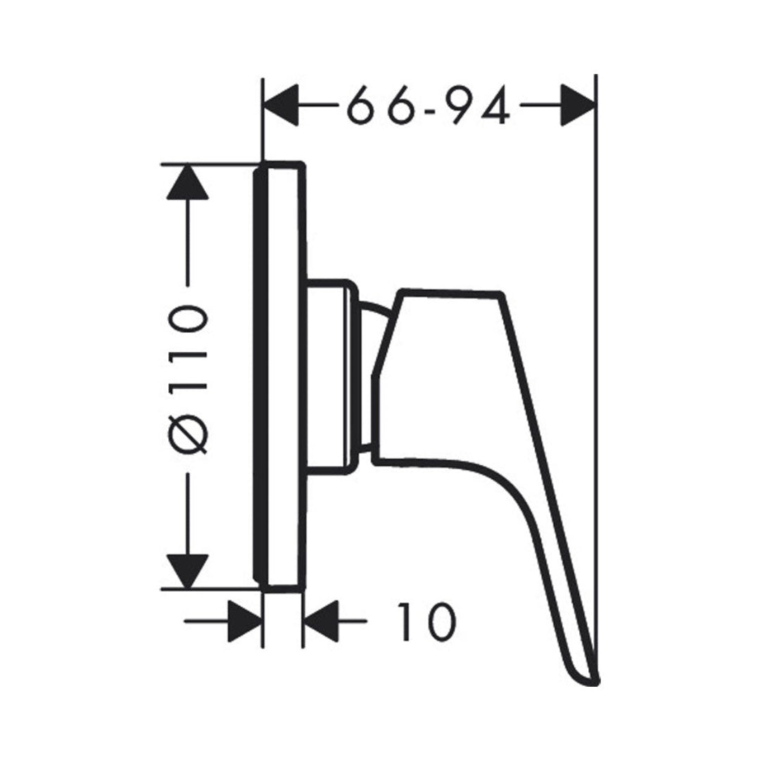 Hansgrohe Focus Single Lever Shower Mixer with In-Wall Body - Round 110mm - Chrome - 31961000 + 13620180