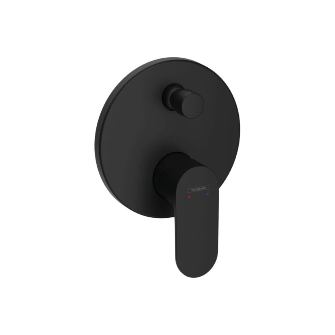 Hansgrohe Rebris S Single Wall Bath Mixer - Includes iBox In-Wall Body - Matte Black - 72466673 + 01800180