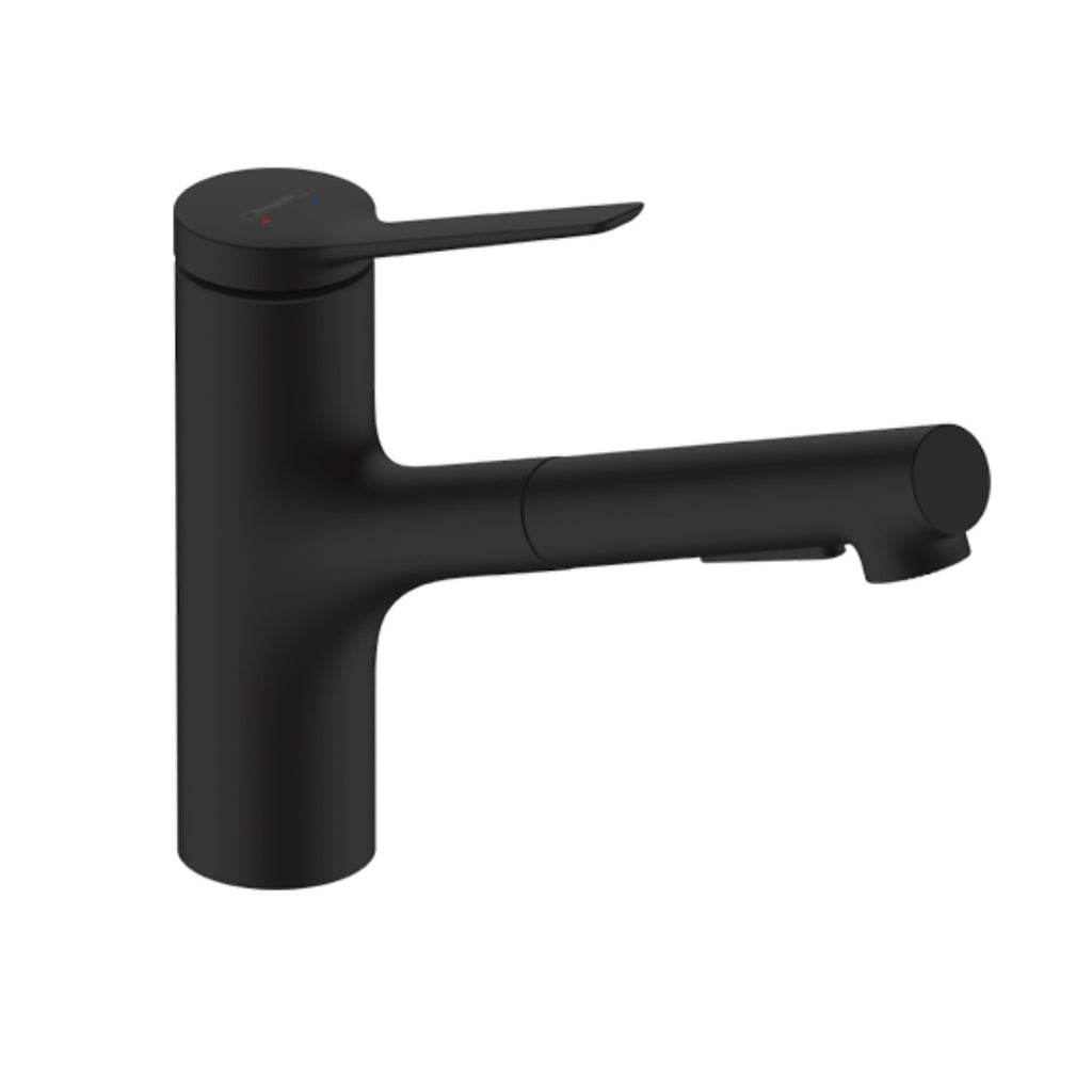 Hansgrohe Zesis M33 Kitchen Mixer 150 Pull out Spray 2jet - Matt Black - 74800673