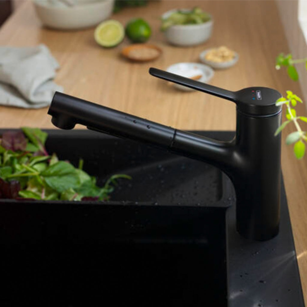Hansgrohe Zesis M33 Kitchen Mixer 150 Pull out Spray 2jet - Matt Black - 74800673